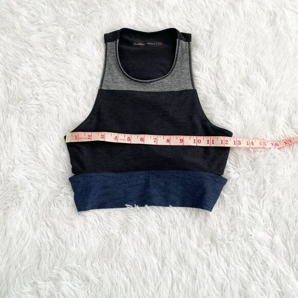 Women Outdoor Voices Tri-Color Crop Top in Navy Blue Gray and Black Extra Small - Picture 3 of 9